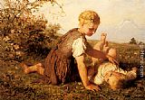 Karl Wilhelm Friedrich Bauerle Canvas Paintings - An Autumn Idyll
